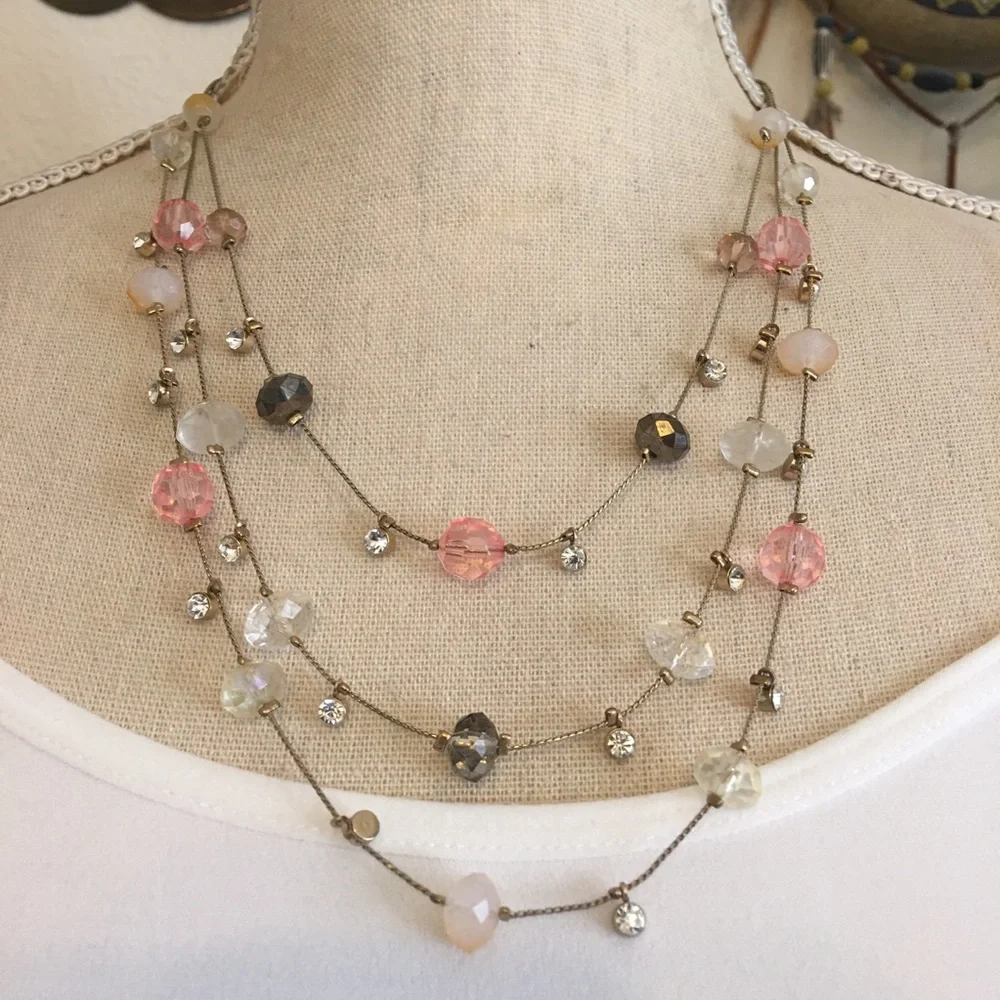 Vintage 90s multi strand layered chain necklace